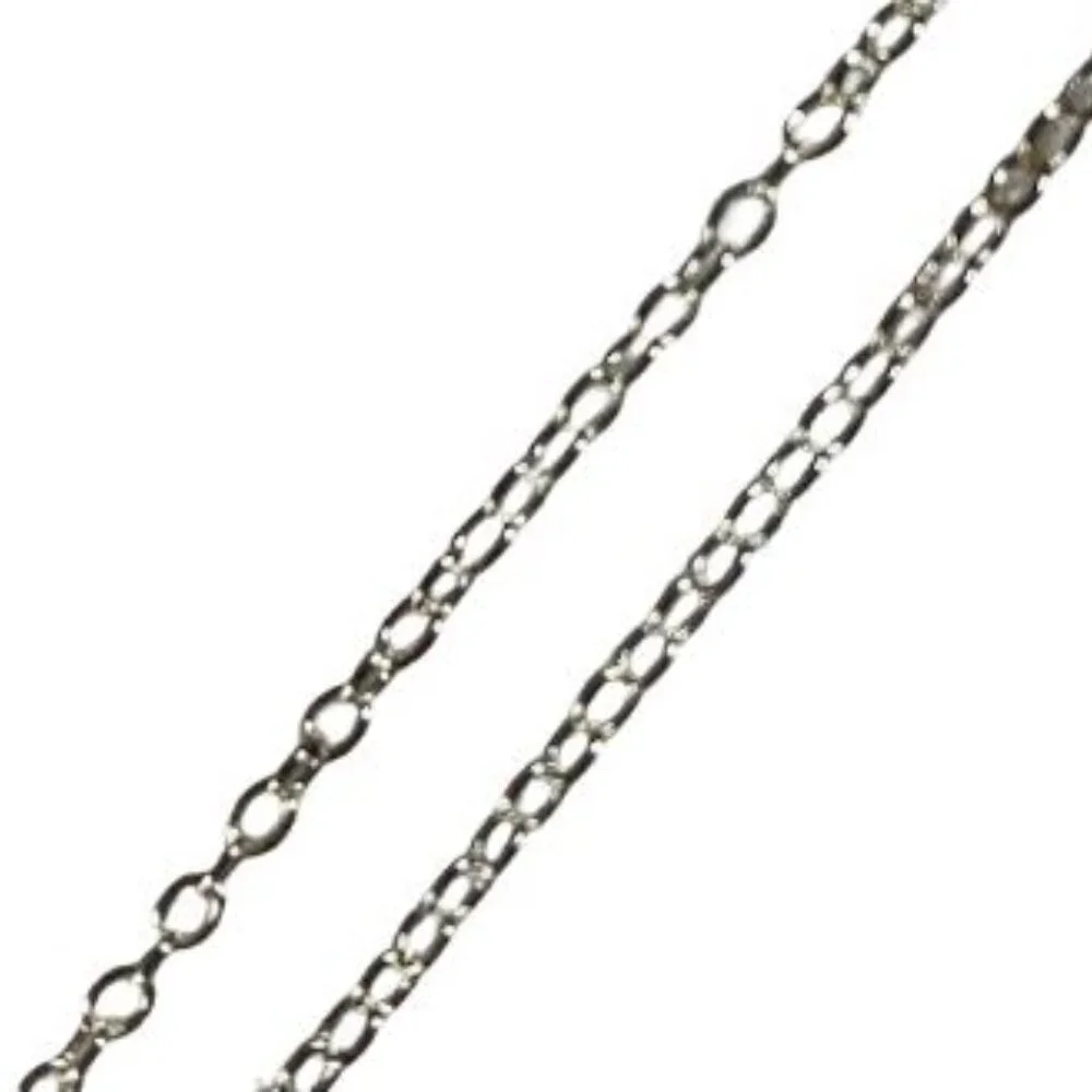 Handcrafted Multifaceted Simulated Sapphire With Silver Plated Chain